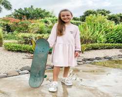 She is also a good skateboarder.